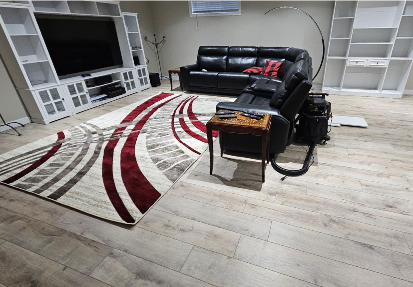 SALON - Sous-sol — vinyle effet bois (salle familiale) - Carrelage JAD project